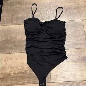 Express Black Ruched Swimsuit